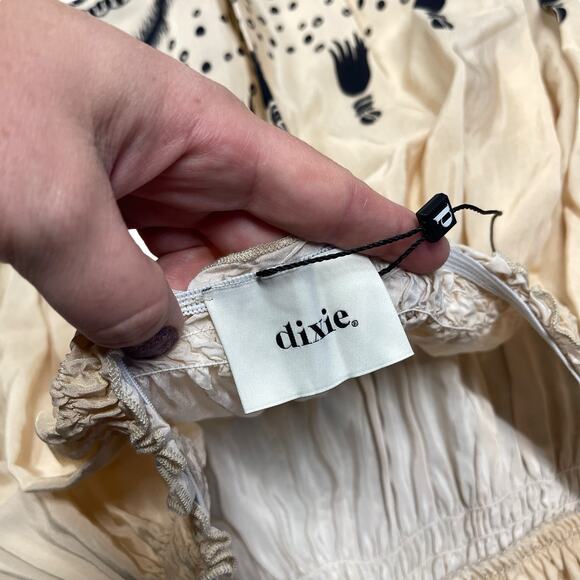 Dixie Open Back Halter Top Maxi Dress Feather Print Small - Picture 6 of 9